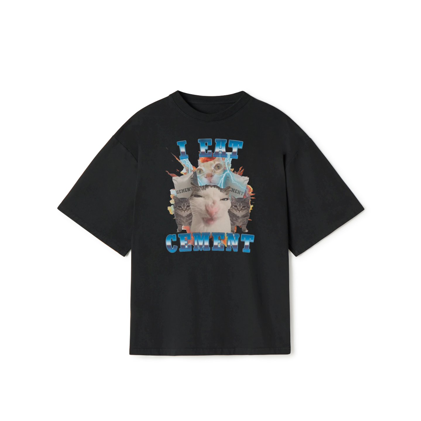 I Eat Cement T-Shirt – Funny Cat Meme Graphic Tee