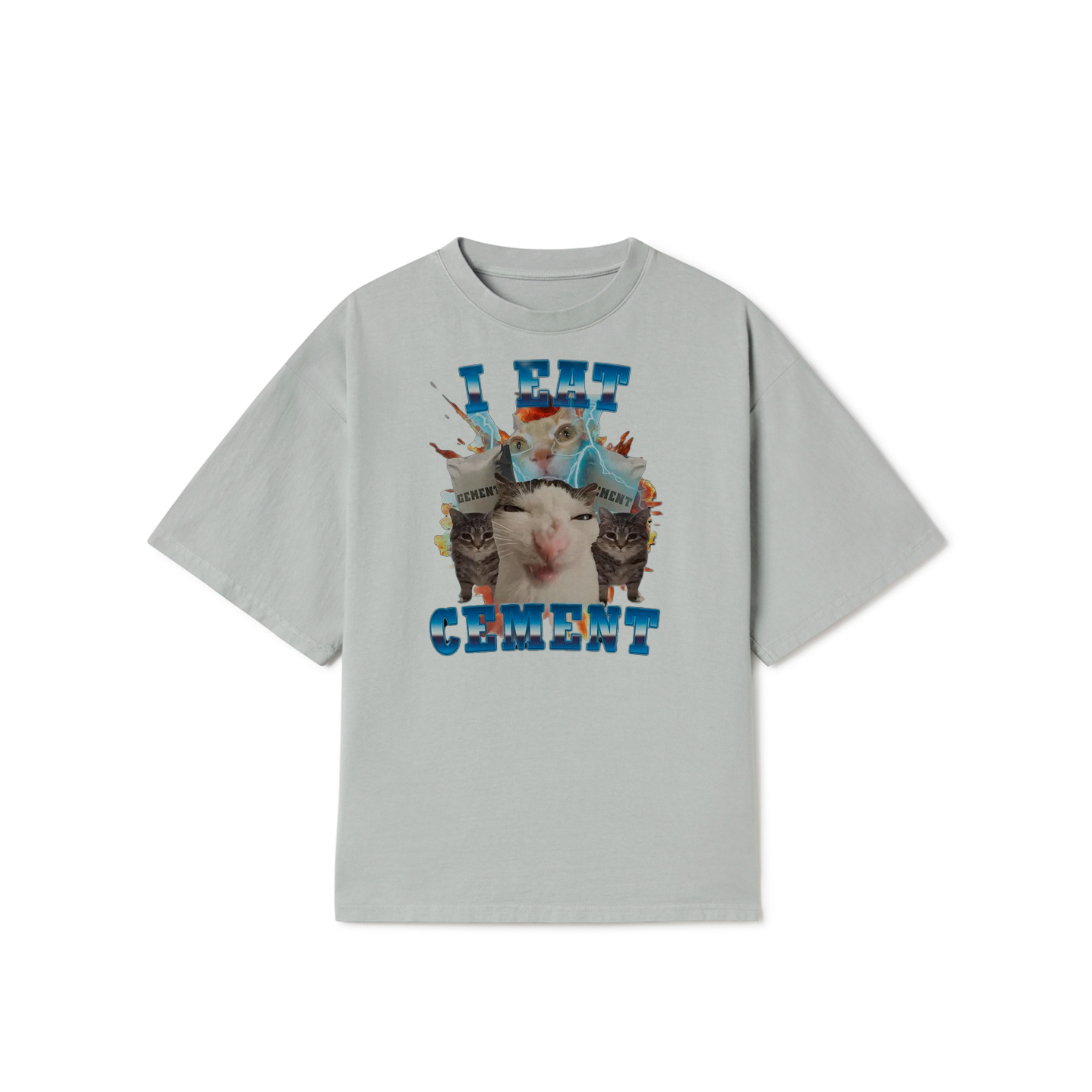 I Eat Cement T-Shirt – Funny Cat Meme Graphic Tee