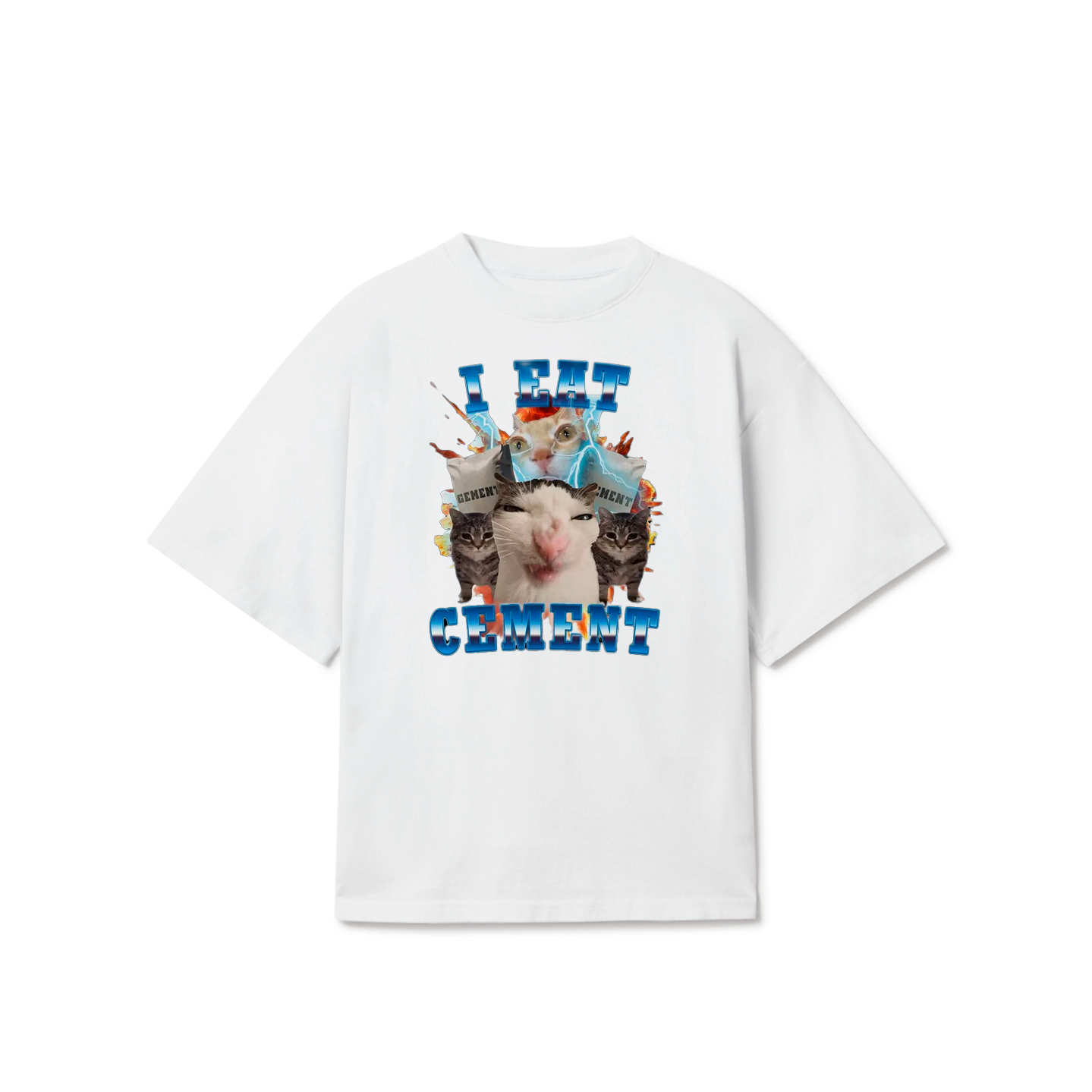 I Eat Cement T-Shirt – Funny Cat Meme Graphic Tee