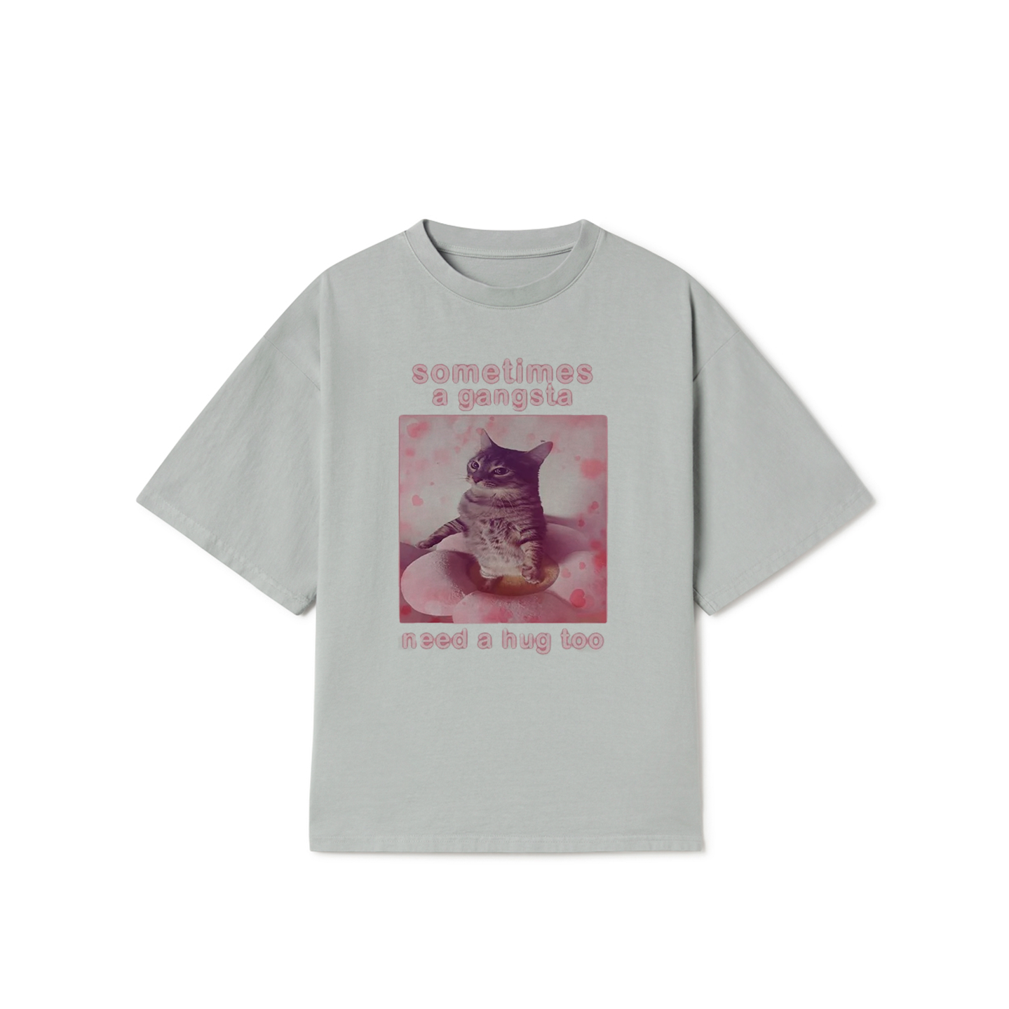 Sometimes a Gangsta Need a Hug T-Shirt – Funny Cat Meme Graphic Tee